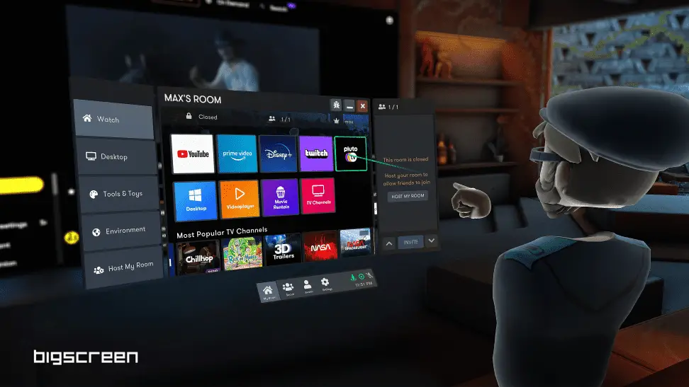 Bigscreen adds support for streaming platforms