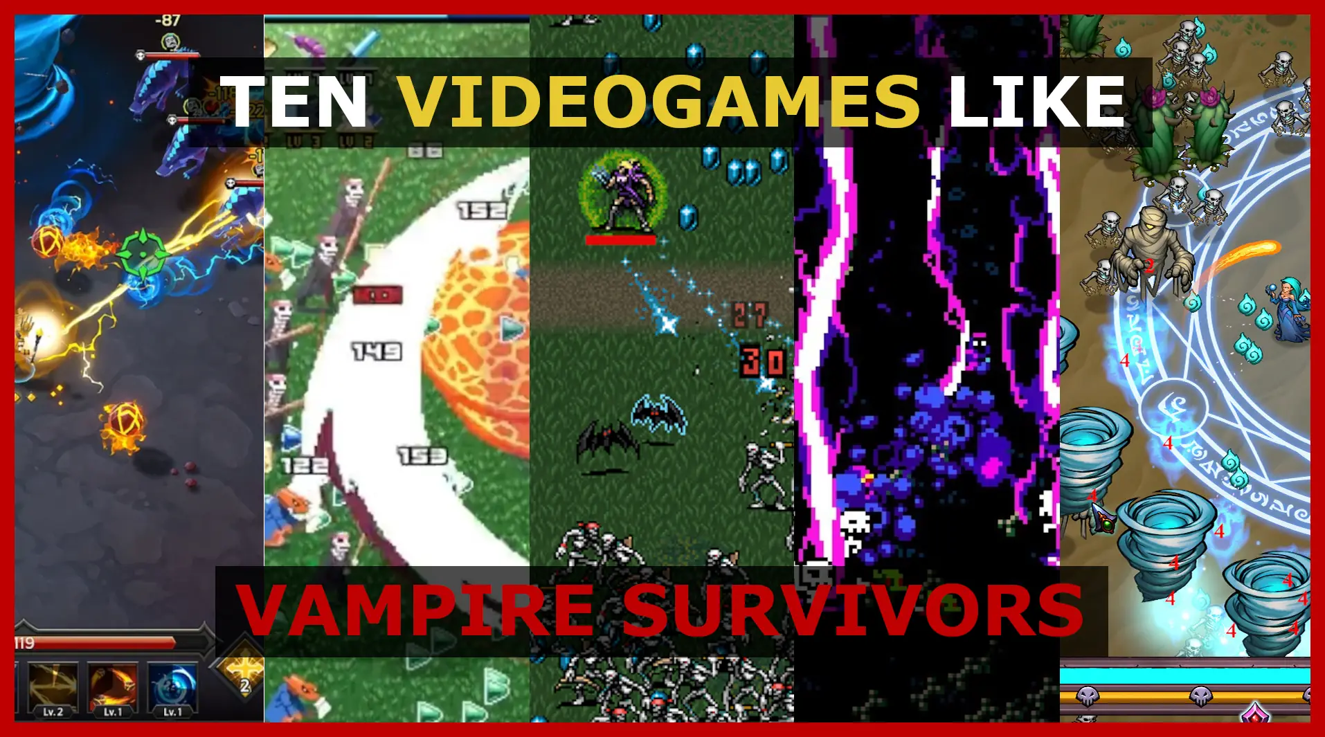 Los 10 Videojuegos más parecidos a Vampire Survivors