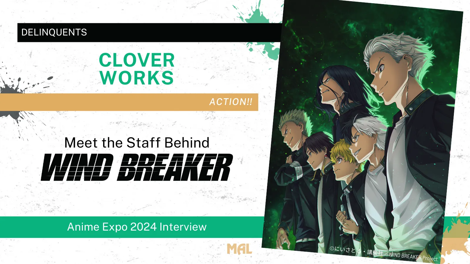 CloverWorks revela novedades sobre WIND BREAKER en Anime Expo 2024